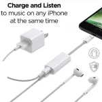 ZS-S1801 2 in 1 8 Pin Male to 8 Pin Charging + 8 Pin Audio Female Connector Earphone Adapter, Support Calls, Compatible with All IOS System - Image 5