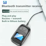 T14 2 in 1 Bluetooth Adapter Car Hands-free Call Bluetooth Receiver Transmitter with LCD Digital Display - Image 5