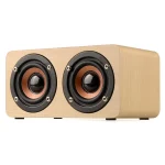 W5 Portable HiFi Shock Bass Wooden Bluetooth Speaker, W5 - Image 2