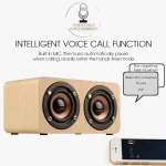 W5 Portable HiFi Shock Bass Wooden Bluetooth Speaker, W5 - Image 5