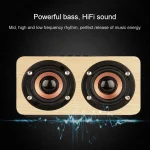 W5 Portable HiFi Shock Bass Wooden Bluetooth Speaker, W5 - Image 7