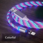 USB to 8 Pin Magnetic Suction Colorful Streamer Mobile Phone Charging Cable, Length: 1m, 1m - Image 3