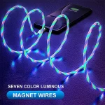 USB to 8 Pin Magnetic Suction Colorful Streamer Mobile Phone Charging Cable, Length: 1m, 1m - Image 5