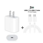 2 in 1 PD 20W Single USB-C / Type-C Port Travel Charger + 3A PD 3.0 USB-C / Type-C to USB-C / Type-C Fast Charge Data Cable Set, Cable Length: 2m, US Plug - Image 2
