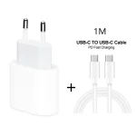 2 in 1 PD 20W Single USB-C / Type-C Port Travel Charger + 3A PD3.0 USB-C / Type-C to USB-C / Type-C Fast Charge Data Cable Set, Cable Length: 1m, EU Plug - Image 2