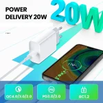 2 in 1 PD 20W Single USB-C / Type-C Port Travel Charger + 3A PD3.0 USB-C / Type-C to USB-C / Type-C Fast Charge Data Cable Set, Cable Length: 2m, EU Plug - Image 3