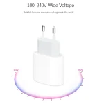 2 in 1 PD 20W Single USB-C / Type-C Port Travel Charger + 3A PD3.0 USB-C / Type-C to USB-C / Type-C Fast Charge Data Cable Set, Cable Length: 2m, EU Plug - Image 4
