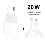 2 in 1 PD 20W Single USB-C / Type-C Port Travel Charger + 3A PD3.0 USB-C / Type-C to 8 Pin Fast Charge Data Cable Set, Cable Length: 2m, EU Plug - Image 2