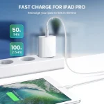 2 in 1 PD 20W Single USB-C / Type-C Port Travel Charger + 3A PD3.0 USB-C / Type-C to 8 Pin Fast Charge Data Cable Set, Cable Length: 2m, EU Plug - Image 5
