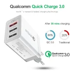 SDC-30W 30W QC 3.0 USB + 2.4A Dual USB 2.0 Ports Mobile Phone Tablet PC Universal Quick Charger Travel Charger, EU Plug - Image 4