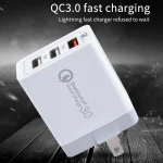 SDC-30W 2 in 1 USB to 8 Pin Data Cable + 30W QC 3.0 USB + 2.4A Dual USB 2.0 Ports Mobile Phone Tablet PC Universal Quick Charger Travel Charger Set, US Plug - Image 6