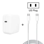 2 in 1 PD3.0 30W USB-C / Type-C Travel Charger with Detachable Foot + PD3.0 3A USB-C / Type-C to USB-C / Type-C Fast Charge Data Cable Set, Cable Length: 1m, US Plug