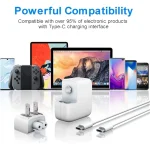 2 in 1 PD3.0 30W USB-C / Type-C Travel Charger with Detachable Foot + PD3.0 3A USB-C / Type-C to USB-C / Type-C Fast Charge Data Cable Set, Cable Length: 2m, US Plug - Image 11