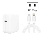 2 in 1 PD3.0 30W USB-C / Type-C Travel Charger with Detachable Foot + PD3.0 3A USB-C / Type-C to 8 Pin Fast Charge Data Cable Set, Cable Length: 2m, US Plug