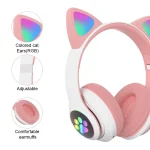 TN-28 3.5mm Bluetooth 5.0 Dual Connection RGB Cat Ear Bass Stereo Noise-cancelling Headphones Support TF Card With Mic - Image 2