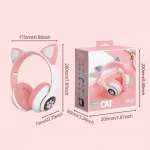 TN-28 3.5mm Bluetooth 5.0 Dual Connection RGB Cat Ear Bass Stereo Noise-cancelling Headphones Support TF Card With Mic - Image 12