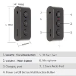 BR03 Card Car Bluetooth 5.0 Receiver Speaker Music Wireless Audio Receiver Bluetooth Hands-free Call - Image 2