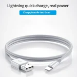 XJ-017 3A USB Male to 8 Pin Male Fast Charging Data Cable,  Length: 1m - Image 2