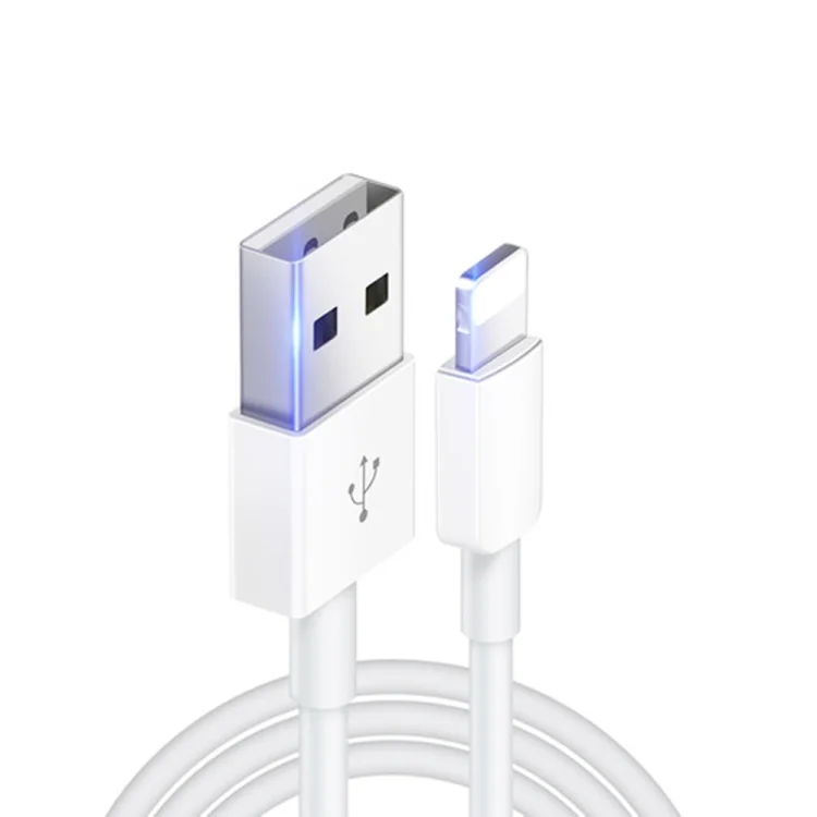 XJ-019 2.4A USB Male to 8 Pin Male Interface Fast Charging Data Cable, Length: 3m