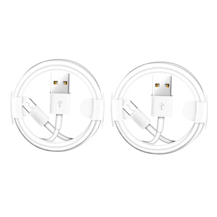 XJ-023 2 PCS USB Male to Micro USB Male Interface Charge Cable, Length: 1m