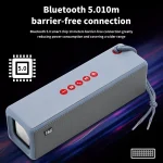 T&G TG271 TWS Subwoofer Bluetooth Speaker With Braided Rope, Support USB/AUX/TF Card/FM - Image 5