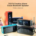 T&G TG174 TWS Mmirror Bluetooth Speaker, Support Alarm Clock / Time & Temperature Display / Micro SD Card / FM / MP3 - Image 7