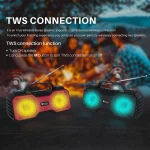 NewRixing NR-2029FMD TWS LED Flashlight Bluetooth Speaker, Support TF Card / FM / 3.5mm AUX / U Disk / Hands-free Calling - Image 4