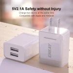 ENKAY Hat-Prince U008-1 10.5W 2.1A Dual USB Fast Charging Travel Charger Power Adapter, US Plug - Image 2