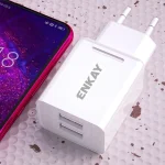 ENKAY Hat-Prince T003-1 10.5W 2.1A Dual USB Travel Charger Power Adapter for Huawei / Xiaomi / Samsung, EU Plug - Image 2