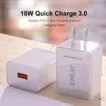 ENKAY Hat-Prince U036 18W USB QC3.0 Fast Charging Travel Charger Power Adapter, US Plug - Image 2