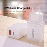 ENKAY Hat-Prince T030 18W 3A PD+QC 3.0 Fast Charging Travel Charger Power Adapter, EU Plug - Image 2