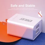 ENKAY Hat-Prince U008-1 10.5W 2.1A Dual USB Charging US Plug Travel Power Adapter, With 2.1A 1m 8 Pin Cable, With 2.1A 1m Type-C Cable, With 2.1A 1m Micro USB Cable - Image 3