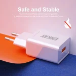 ENKAY Hat-Prince T006-1 18W 3A QC3.0 Fast Charging Power Adapter EU Plug Portable Travel Charger, With 3A 1m 8 Pin Cable, With 3A 1m Type-C Cable, With 3A 1m Micro USB Cable - Image 3