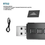 RT02 USB Bluetooth Audio Adapter Receives Transmits 2-in-1 Bluetooth 5.0 Hands-free Talk Car Bluetooth Receiver - Image 7