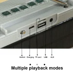 T&G TG280 Solar Power Charging Bluetooth Speakers with Flashlight, Support TF Card / FM / 3.5mm AUX / U Disk / Hands-free Call - Image 6