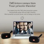 T&G TG173 TWS Subwoofer Bluetooth Speaker With Braided Cord, Support USB / AUX / TF Card / FM - Image 5