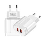 Dual USB Portable Travel Charger + 1 Meter USB to Micro USB Data Cable, EU Plug - Image 14