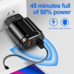 Dual USB Portable Travel Charger + 1 Meter USB to Micro USB Data Cable, EU Plug - Image 16