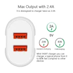 Dual USB Portable Travel Charger + 1 Meter USB to Micro USB Data Cable, EU Plug - Image 9