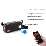 T&G TG613 TWS Solar Portable Bluetooth Speakers with LED Flashlight, Support TF Card / FM / AUX / U Disk - Image 10