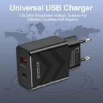 LZ-715 PD + QC 3.0 Dual Ports Fast Charging Travel Charger, EU Plug, EU Plug - Image 4