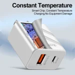 LZ-715 20W PD3.0 + QC 3.0 USB Travel Charger with USB to Micro USB Data Cable , US Plug, USB to Micro USB Data Cable, US Plug - Image 5