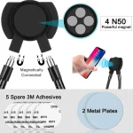 XWJ-1802D Magnetic Universal Tablet & Cell Phone Holder, Lazy Hanging on Neck Bracket, Mobile Phone Stand, 360 Degree Rotating Bendable Flexible Gooseneck Mount for Desk, Bed, Sofa for Any Phone & Tablet - Image 3