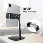 NS-06A Cell Phone Stand, 360 Degree Rotating,Aluminum Alloy Material,Thick Case Friendly Phone Holder Stand for Desk, Compatible with All Mobile Phones,iPhone,iPad,etc - Image 4
