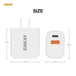 ENKAY Hat-Prince 20W PD Type-C + QC 3.0 USB Fast Charging Travel Charger Power Adapter with Fast Charge Data Cable, US Plug, With 8 Pin Cable, With Type-C Cable, With Micro USB Cable - Image 7