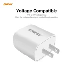 ENKAY Hat-Prince U090 20W PD + QC 3.0 Portable Dual Ports Fast Charging Travel Charger Power Adapter, US Plug - Image 4
