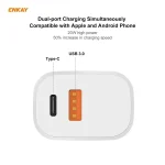 ENKAY Hat-Prince U090 20W PD + QC 3.0 Portable Dual Ports Fast Charging Travel Charger Power Adapter, US Plug - Image 5