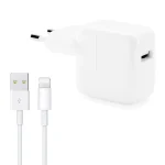 12W USB Charger + USB to 8 Pin Data Cable for iPad / iPhone / iPod Series, EU Plug