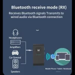 BR02 Bluetooth 5.0 Receive and transmit 2-in-1 PC TV Bluetooth audio adapter with battery display - Image 6