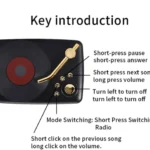 T12 Retro Style Bluetooth Speaker, Built-in High-sensitivity FM Receiving Antenna, Long-Term Voyage - Image 15